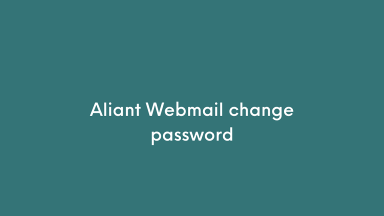 Aliant Webmail change password