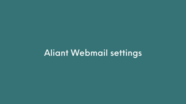 Aliant Webmail settings