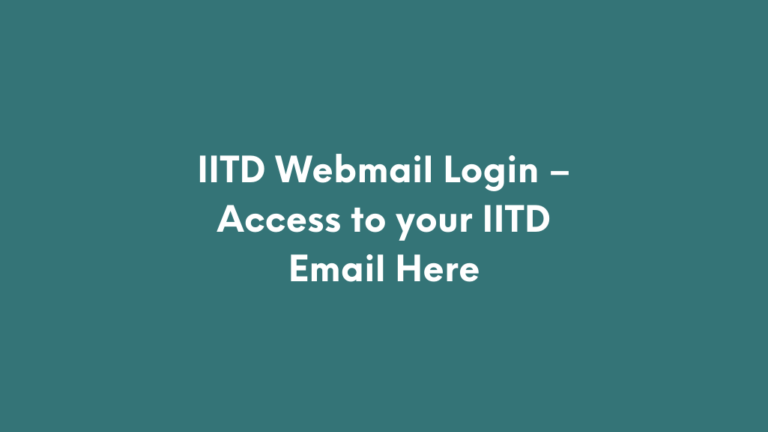 IITD Webmail Login